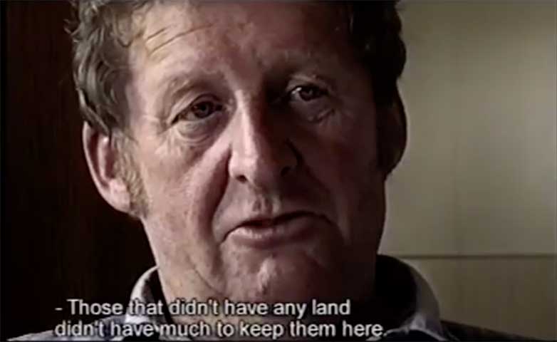 Screen from the documentary featuring Fugloy resident.