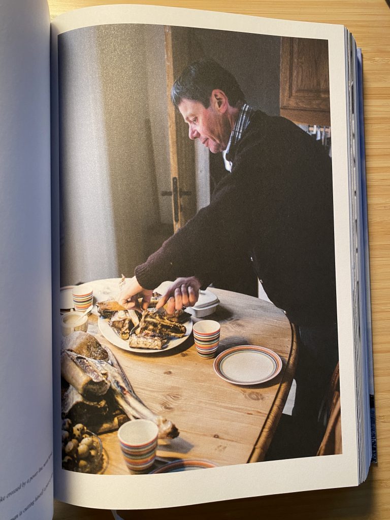 Man eating traditional faroese food at home.