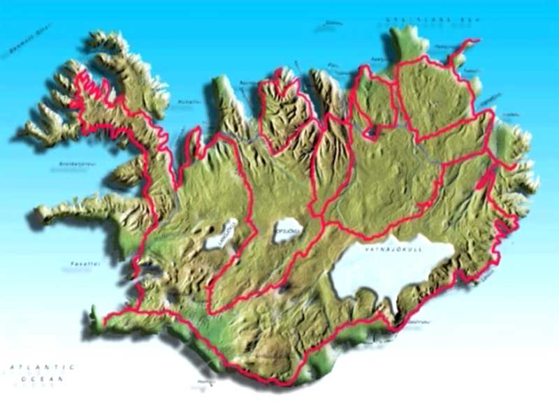 Route of the Icelandic motorcycle adventure